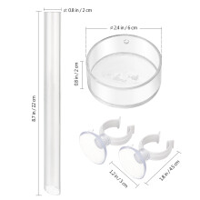 2Pcs 1 Set Clear Acrylic Shrimp Feeder Tube Tray For Aquarium