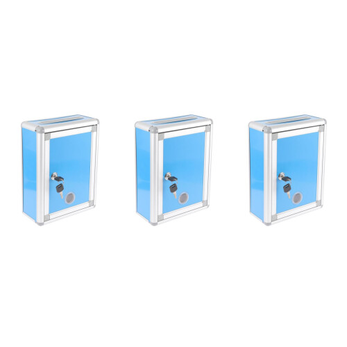 3Pcs Wall Mount Mailbox Reusable Locking Letter Box Collection Box 2