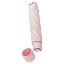 2 in 1 Women's Razor, Electric Bikini Trimmer Double Headed Women's Intimate Razor Elektrora, Hair Remover for Facial Body Leg Armpit Pink