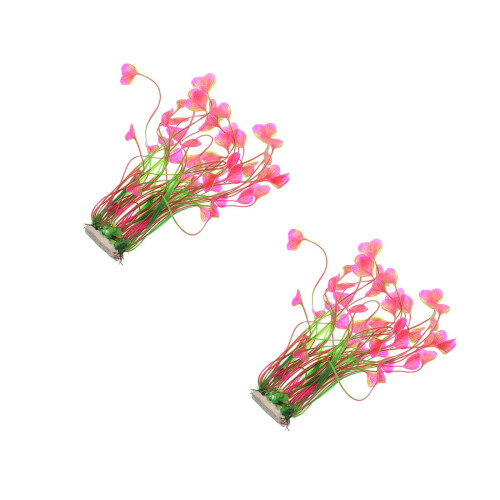 2Pcs Ceramic Aquarium Simulated Grass Decor For Fish Tank Landscape 2