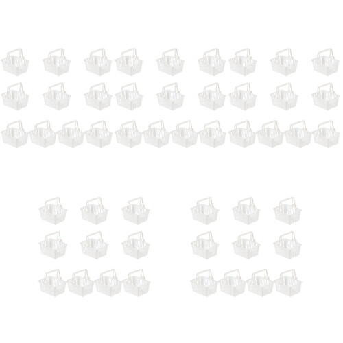50 Pcs Simulation Shopping Baskets Plastic Mini Candy Basket Toys 2