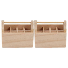 4 Pcs Miniature Wooden Toolbox Model Decor