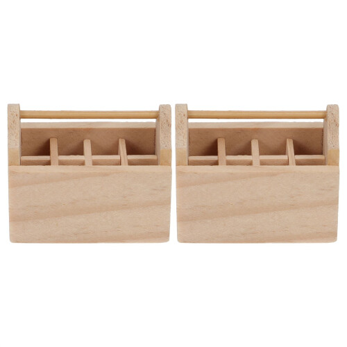 4 Pcs Miniature Wooden Toolbox Model Decor
