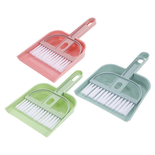 Set Mini Scopa E Paletta ABS Colorata Per Casa Pulizia Veloce