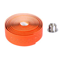 2Sets Orange PU-Leder Lenkerband Stoßdämpfend Rutschfest Fahrrad Wrap