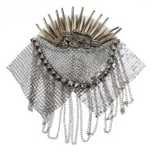 3Pièces Broche Épaulette Métal Argenté Pour Vêtements Et Sacs