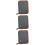 3Pcs Grey USB Cable Pouch Durable Cloth Double-Layer Organizer 8