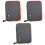3Pcs Grey USB Cable Pouch Durable Cloth Double-Layer Organizer 3