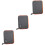3Pcs Grey USB Cable Pouch Durable Cloth Double-Layer Organizer 5