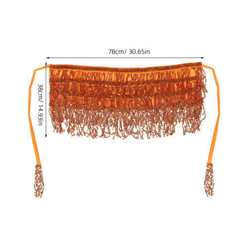 Taille Sjaal Met Glinsterende Sequin Franjes 1