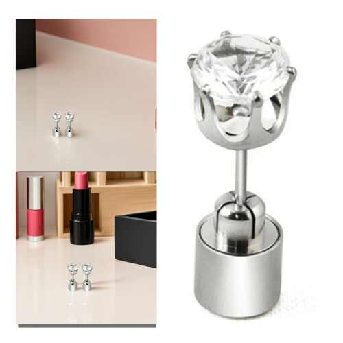 3 Pairs Unisex LED Stud Earrings Stainless Party Accessory 2