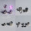 3 Pairs Unisex LED Stud Earrings Stainless Party Accessory 6