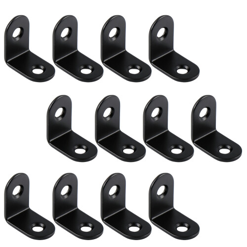 40 Pcs Right Angle Corner Braces Stainless Steel L-Shaped Black 1