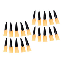 150 Pcs Zombie Fake Fingers Nail Cover For Halloween Black