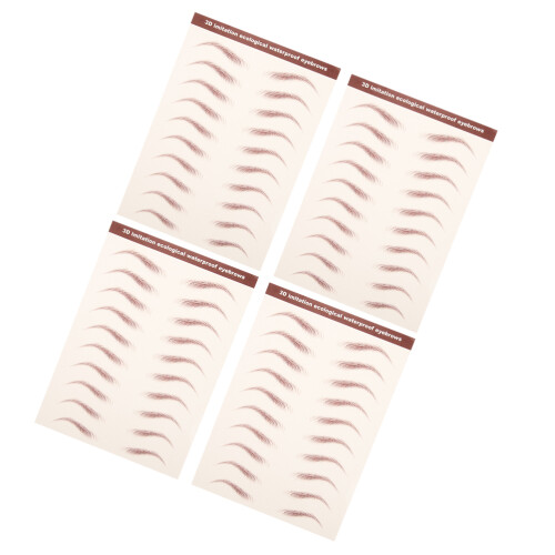 12 Pièces Stickers Sourcils Adhésifs 3D Marron Imperméables 2