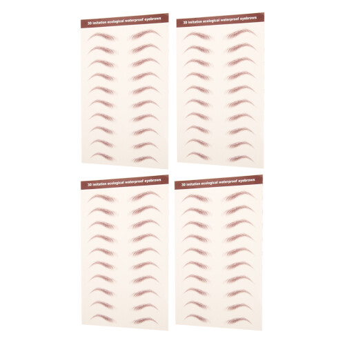 12 Pièces Stickers Sourcils Adhésifs 3D Marron Imperméables 1