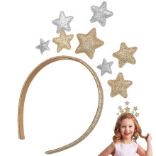 7Stk Golden Weihnachts-Stirnband Mit Pentagramm Für Party Und Foto