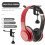 2Pcs Universal Headphone Stand Adjustable Clip Hanger Iron Rack Black 6