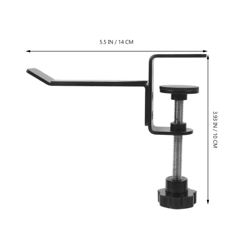 2Pcs Universal Headphone Stand Adjustable Clip Hanger Iron Rack Black 1