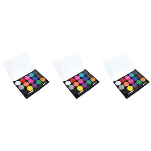 3Pcs 15 Colors Water Based Body Paint Set With Brush 2