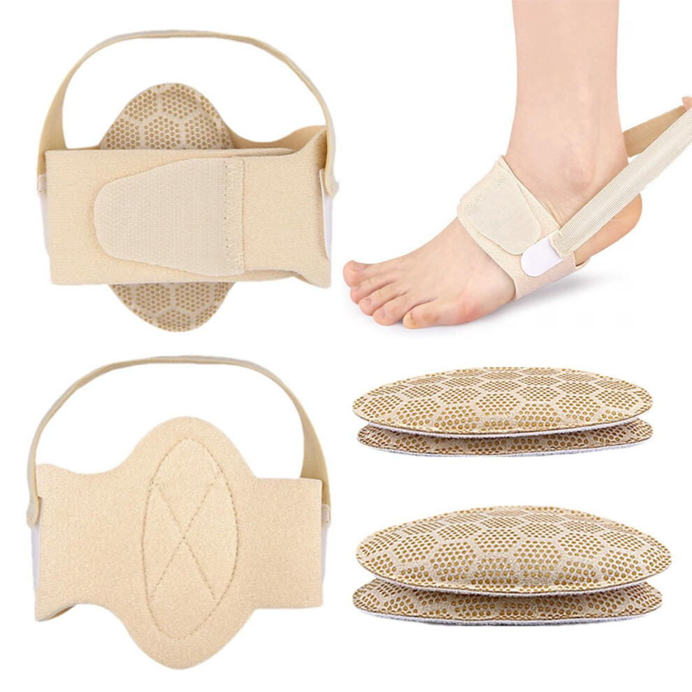 Arch Support Brace for Flat Feet and Heel Pain Relief with Breathable Compression Sleeve Skin Color