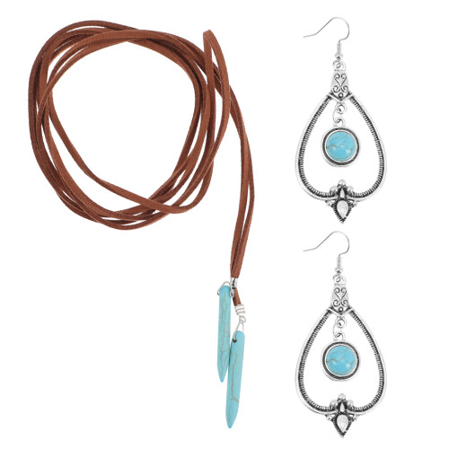 1Conjunto Ocidentais Colar E Turquesa Para Mulheres 2