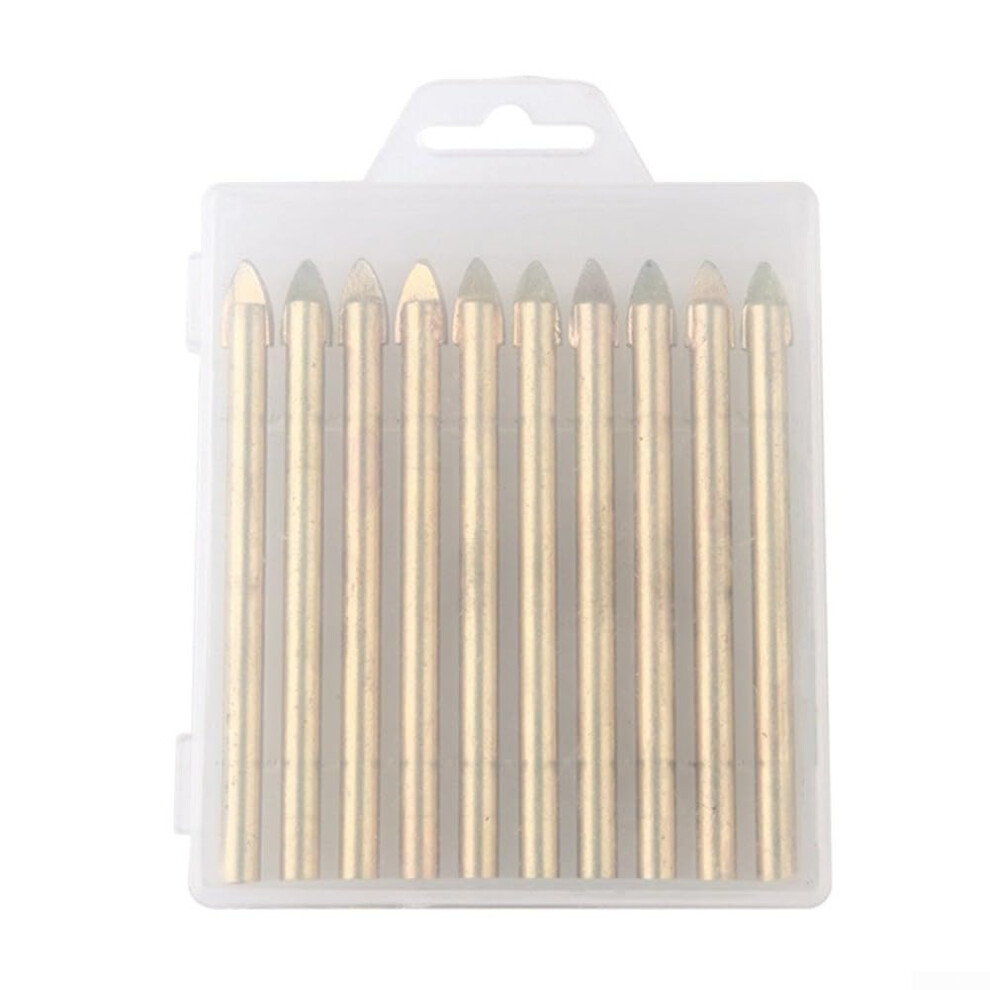 Efficient 10Pcs 6Mm Tile And Glass Drill Bits With Carbide Tip For Quick And Clean Holes 9412369938329