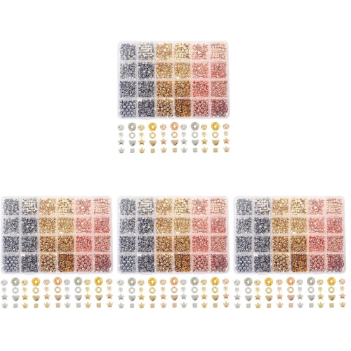 4 Boxes Ccb Spacer Beads Manual Necklace Beads 1