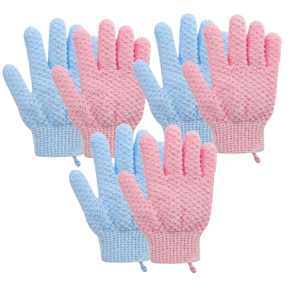 Blue 12 Exfoliating Bath Gloves For Skin Care, In For Gentle Cleansing And Improved Blood Circulation.