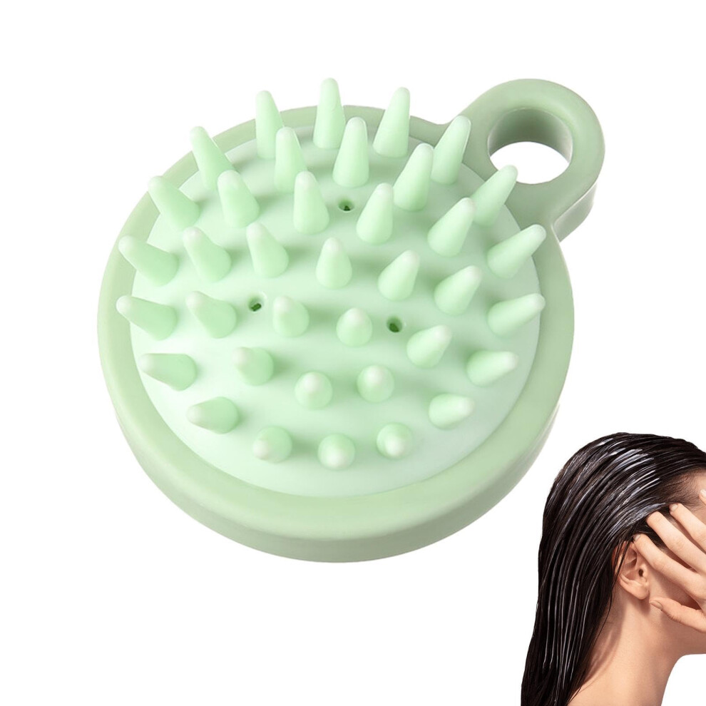 Green Shampoo Brush, Scalp Scrubber, Head Massage With Silicone Bristles,