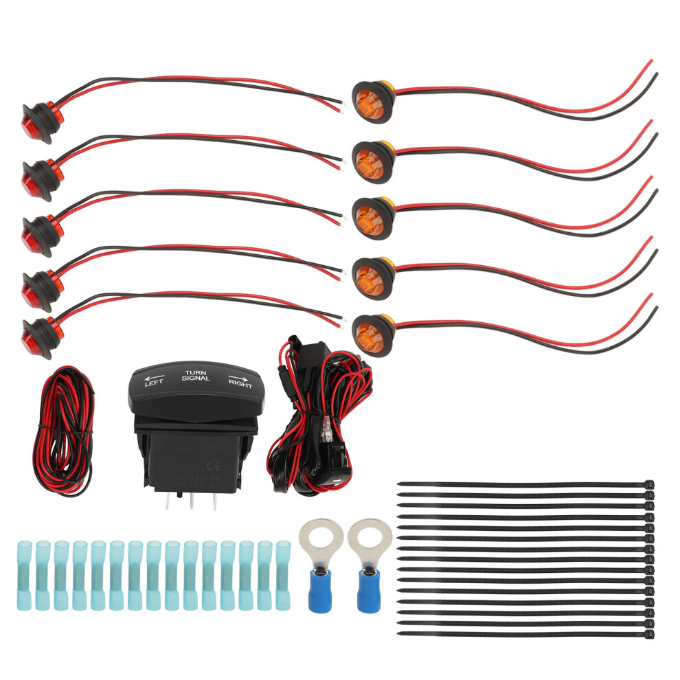 Plug And Play Utv Turn Signal Kit, Universal Street Legal Kit With Rocker Switch And 12V Flasher Relay, Waterproof Configuration For Amber/Light 9190834232041