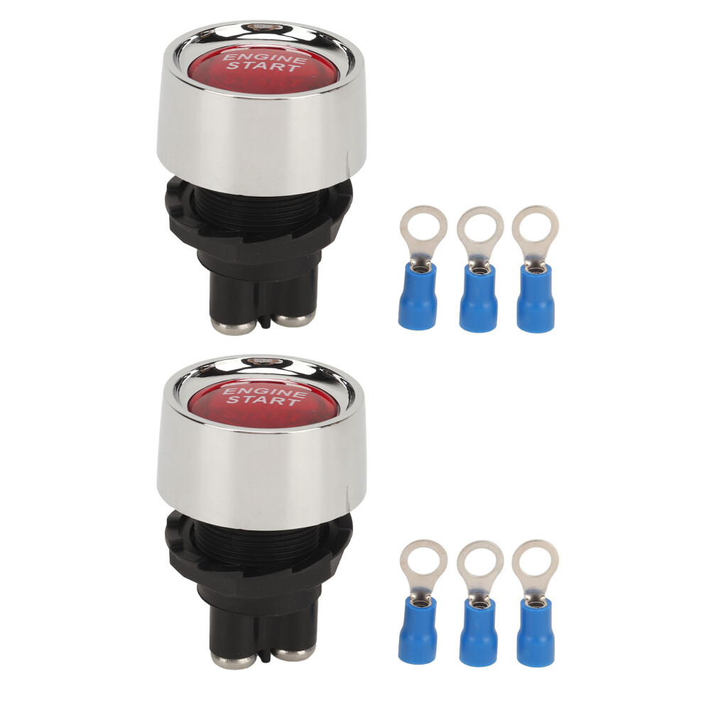 Push Start Ignition Switch 12 Volt Dc 50A, Spst Momentary Switch With Led Start Engine Button For Universal Fit Vehicles, Easy To Install Red/Light 9464372421282