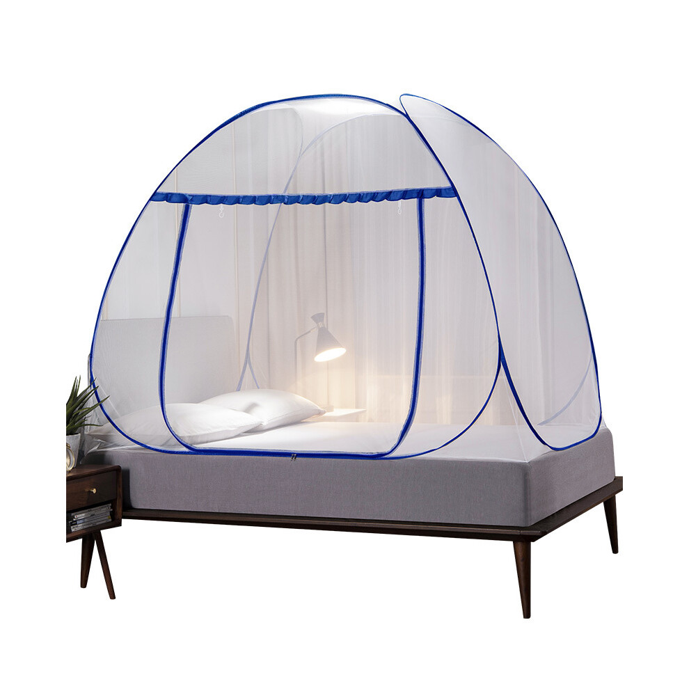 Special U Door Designed Pop-Up Mosquito Net Tent, Portable for Travel & Camping, High Elastic Steel Wire Frame Supports Breathable High Density Materi