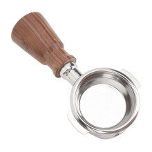 Espresso Extraction Control Bottomless Portafilter Stainless Steel Detachable Filter Holder Enhanced Observation Of Flow Column Natural Wood Handle