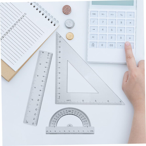 6Piece Geometry Set with Protractor, Triangle Rulers, Straight Ruler 2