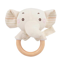 Plush Rattles for Babies Baby Animal Rattle with Grasping Function, Plush Teether for Girls with Elephant Bear Lion Shape, Grasping Toy