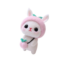 Handmade Wool Rabbit Needle Felt Kit Doll Toy Pink 13.50X9.00X5.50CM