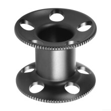Aluminum Alloy Diving Handle Reel Scuba Empty Spool Underwater Camera Accessory 60x50mm Black Lightweight Hollow Design