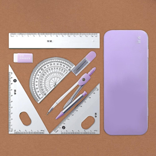 Professional Kit Drawing Compass Drawing Set for Technical Drawing Purple Closed Box 1