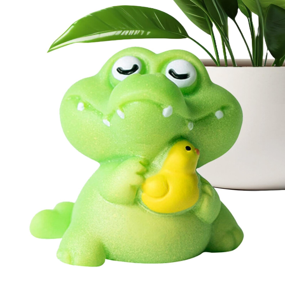Auto Dashboard Ornament, Animal Dashboard Figures, Crocodile Figurines, Cartoon Animals, Dashboard Decoration Small Duck Yellow 9412369942937