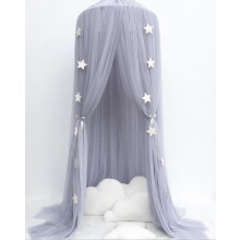 Bed Canopy for Girls Room, Mosquito Net Round Lace Curtain Dome Netting with Crown Design, Fine Mesh Fabric Spacious Interior Playhouse Reading Corner
