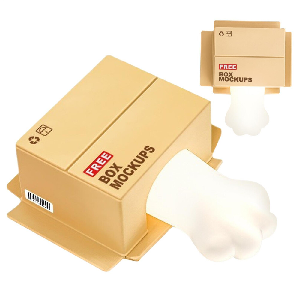 Kitten Paw Night Usb Powered, Wooden Design, Timer, Warm Portable Soothing Glow For Nursery, Natural Wood Light
