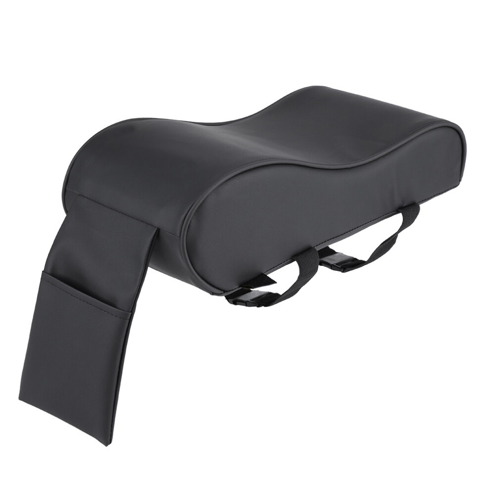 Padded Car Armrest Cushion With Memory Foam Ergo Curved Support Uni Fit Pu Leather Includes Phone Pocket And Adj Strap For Tool Free Setup 9190834461670