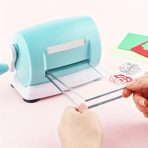 Handslinger-papiermachine voor het snijden en embossen van-roze 2