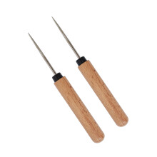 Pack of 2 Stainless Steel Awls with Ergonomic Wood Handle for