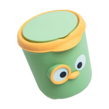 Desktop Trash Container Cartoon Theme Odor Resistant PP-Green