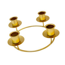 3-armige Kandelaber-Kerzenhalter, konische Kerzenhalter,-Gold