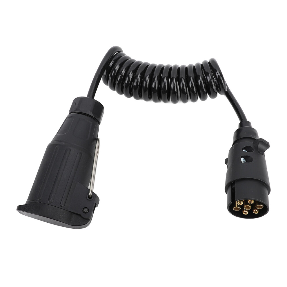 Flat Trailer Connector For Trailer Plug Adapter Coiled Wiring Harness Adapter Retractable Coiled Cable With Brass Terminals Electrical Conductivity 9190834876238