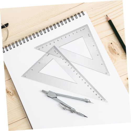 Essential Triangle Ruler Protractor Set 6Piece Ruler Set for Students Geometric Triangle Ruler Plastic Angle Measurer 2