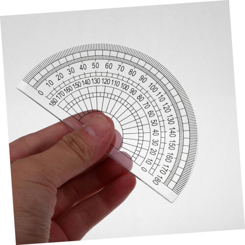 Stable triangle ruler protractor set made of plastic, 6piece math geometry set for classroom and home use. 1